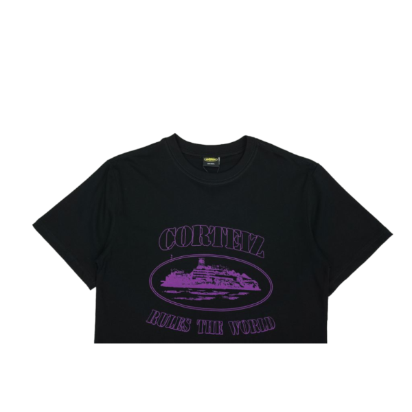 Corteiz Alcatraz Black Purple Blur T-Shirt