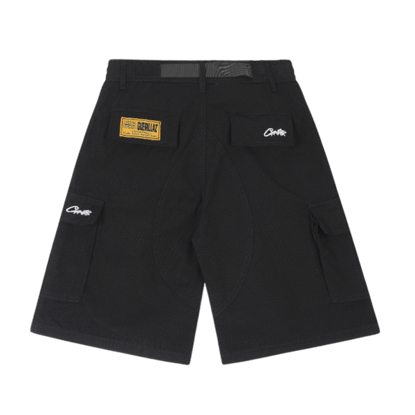 Corteiz Alcatraz Cargo Shorts Triple Black