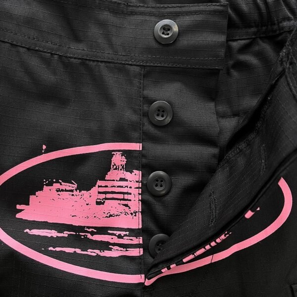 Corteiz Guerillaz Black/Pink Cargo Pant