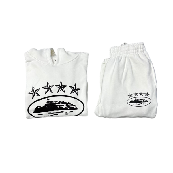 Corteiz 5 Starz Sweatpants/ Hoodie White