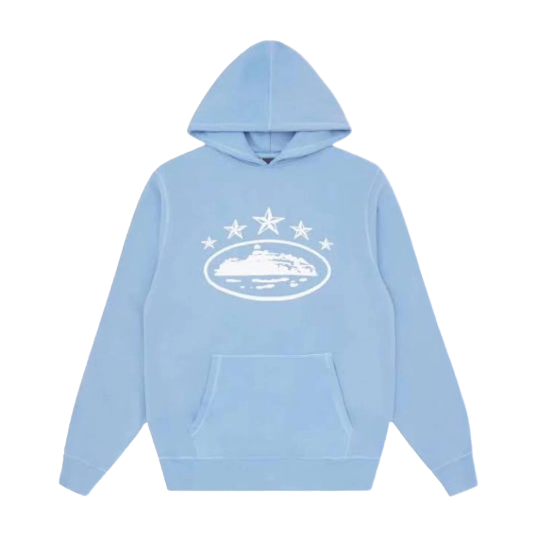 Corteiz 5 Starz Alcatraz Hoodie Baby Blue