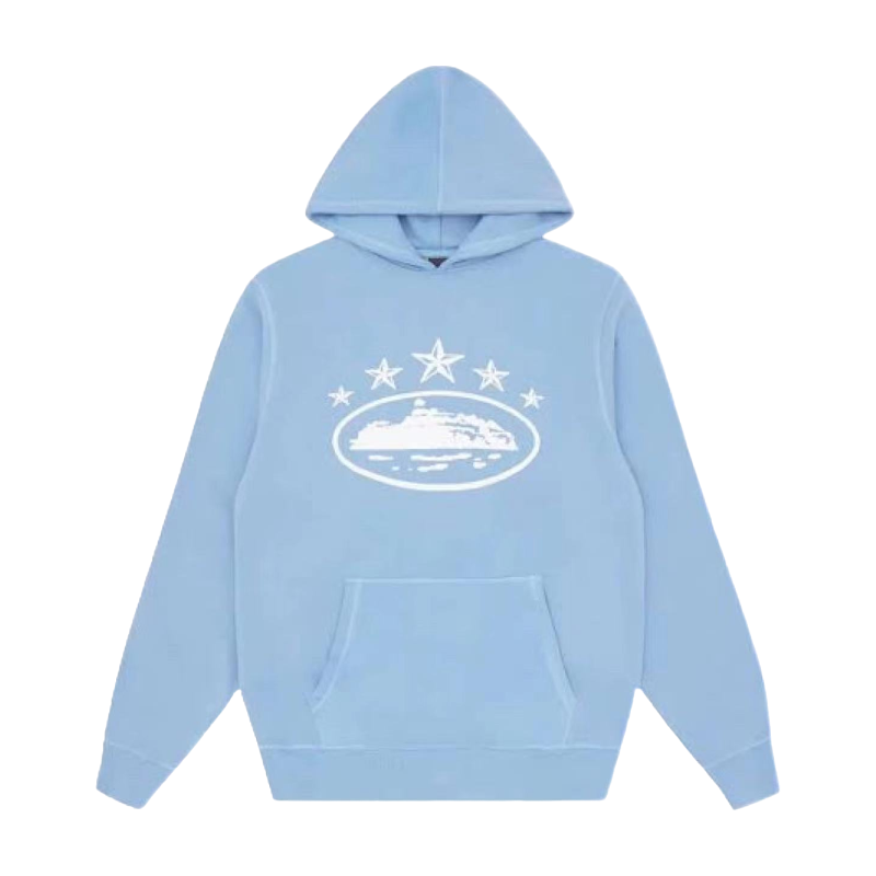 Corteiz 5 Starz Alcatraz Hoodie Baby Blue