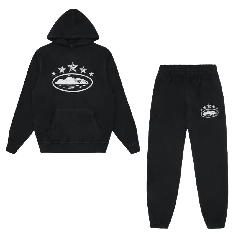 Corteiz Tracksuit 5 Starz Alcatraz Black