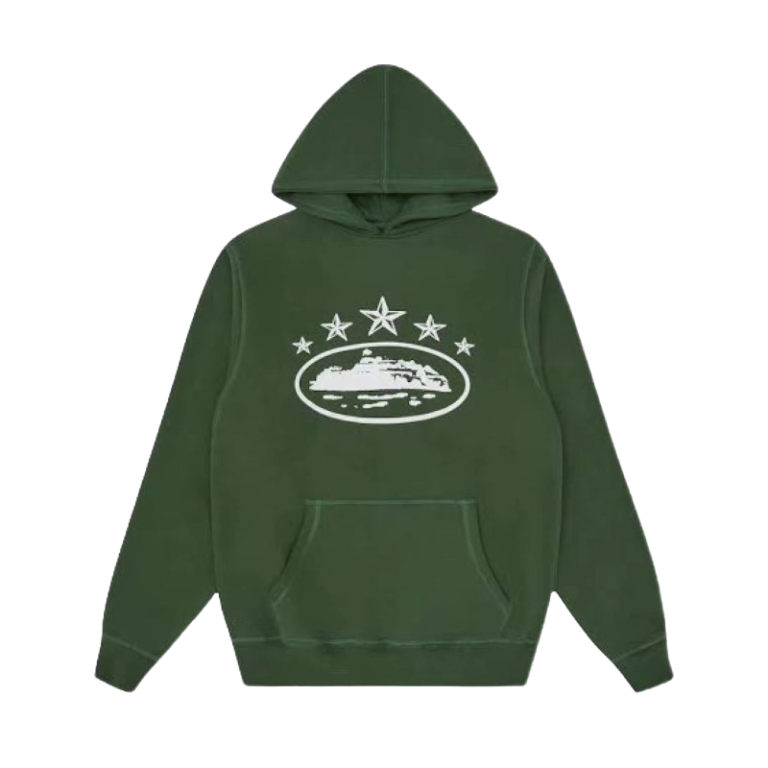 Green Corteiz 5 Starz Alcatraz Hoodie