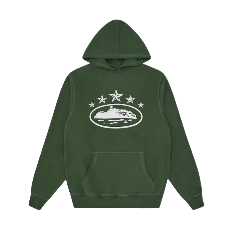 Green Corteiz 5 Starz Alcatraz Hoodie