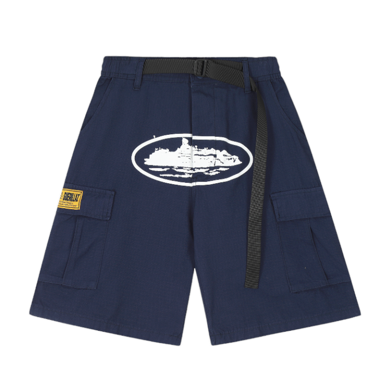 Corteiz Alcatraz Cargo Navy Blue Shorts
