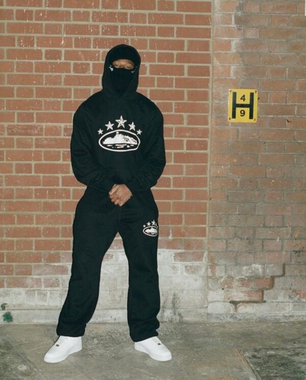 Corteiz 5 Starz Black Alcatraz Hoodie