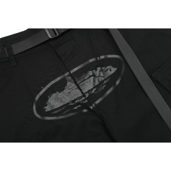 Corteiz Alcatraz Cargo Shorts Triple Black