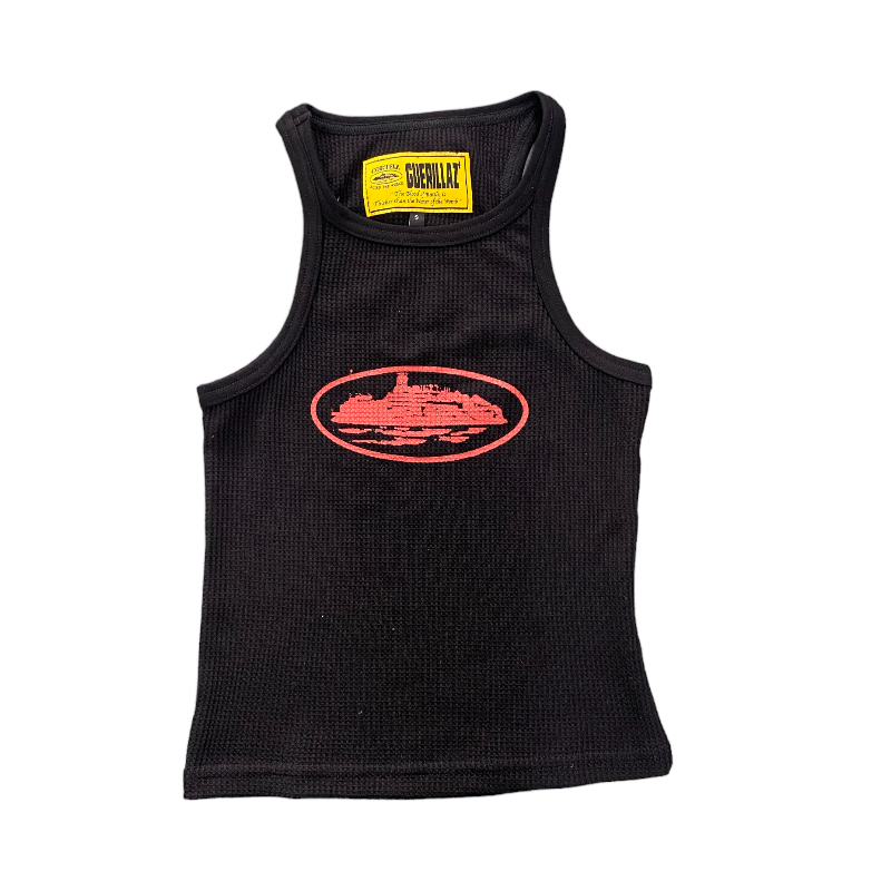 Corteiz Allstarz Black/Red Tank Top
