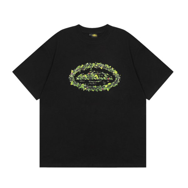 Black Corteiz Alcatraz Round Grass T-shirt