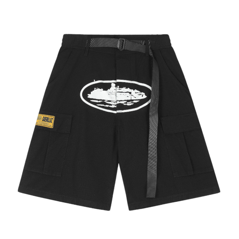 Corteiz Alcatraz Cargo Black Shorts