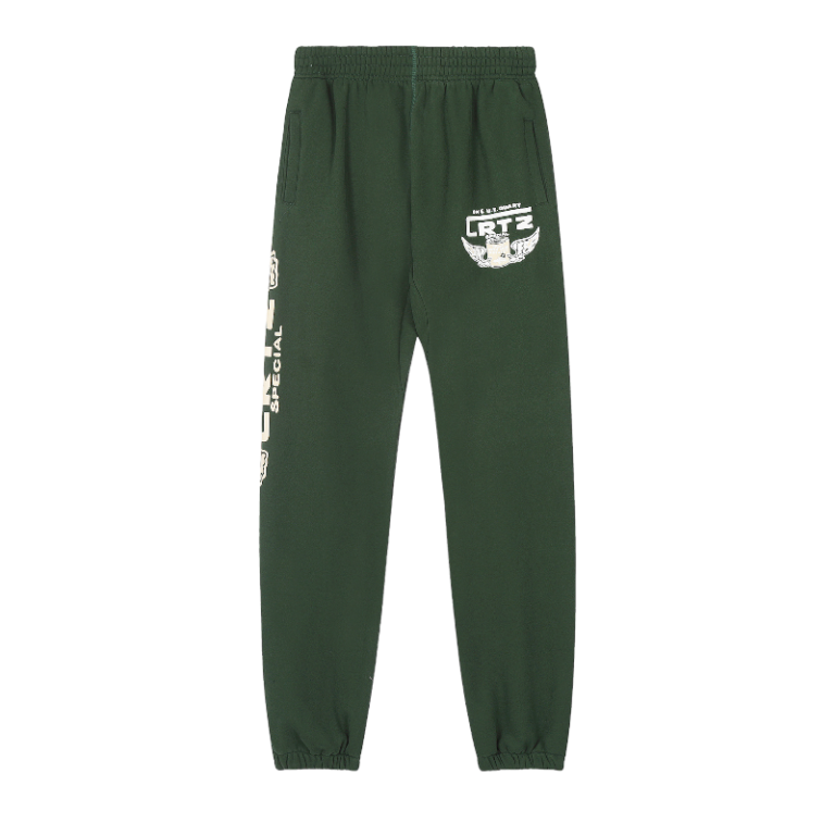Dark Green Corteiz Gasolina Bottoms Sweatpants