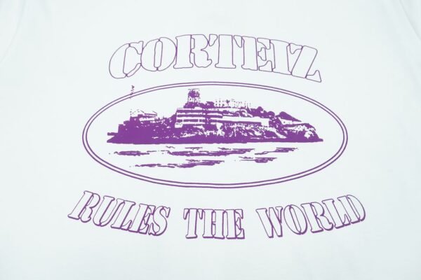 Corteiz Alcatraz White Purple Blur T-Shirt
