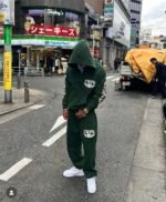 Corteiz Gasolina Double Zip Dark Green Hoodie