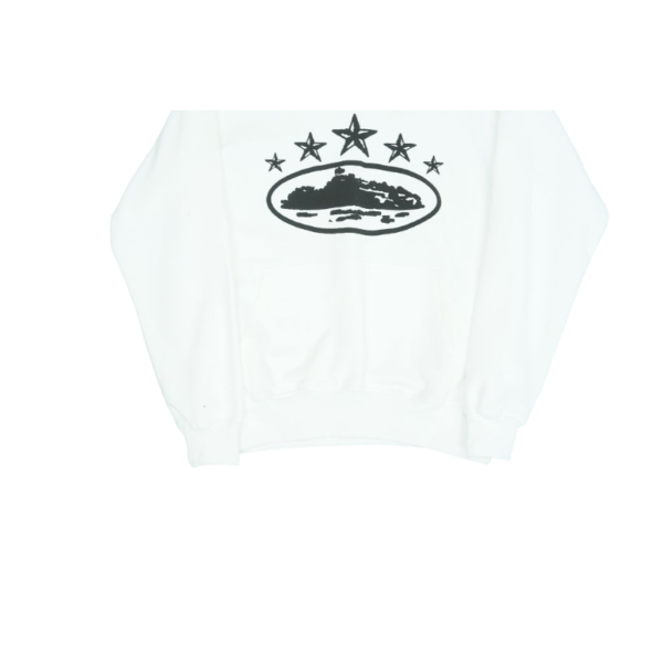 Corteiz 5 Starz Alcatraz Hoodie White