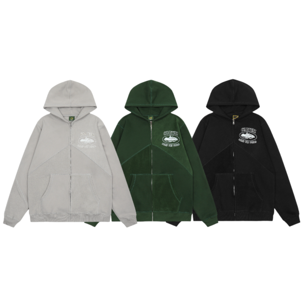 Corteiz Superior V2 Zip Up Hoodie Stone Gray