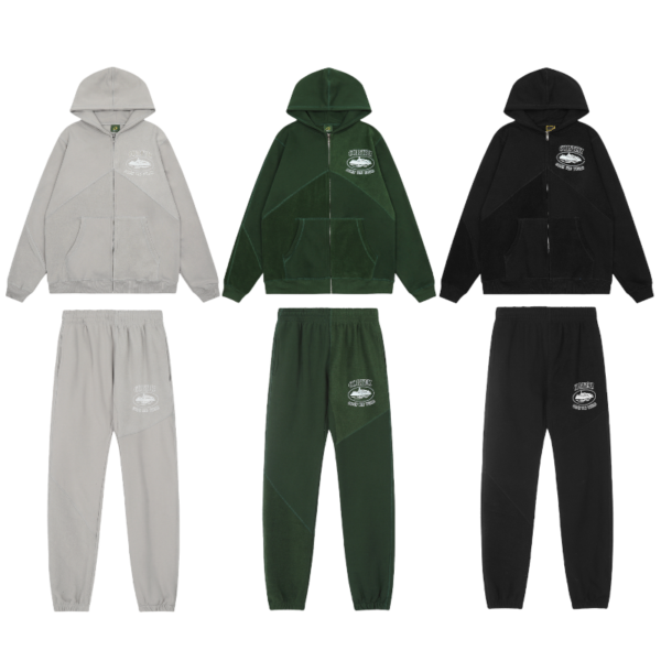 Black Corteiz Superior V2 Zip-Up Tracksuit