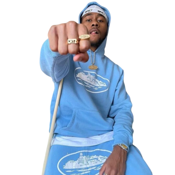 Corteiz Alcatraz Hoodie Baby Blue