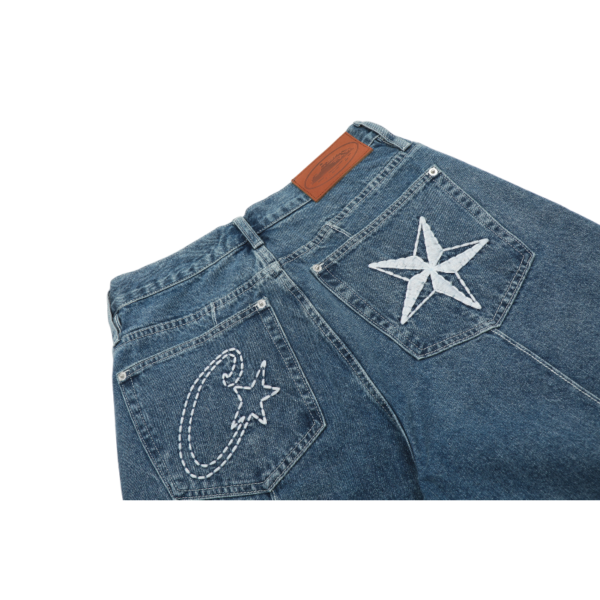 Corteiz C-Star Denim Faded Blue Shorts