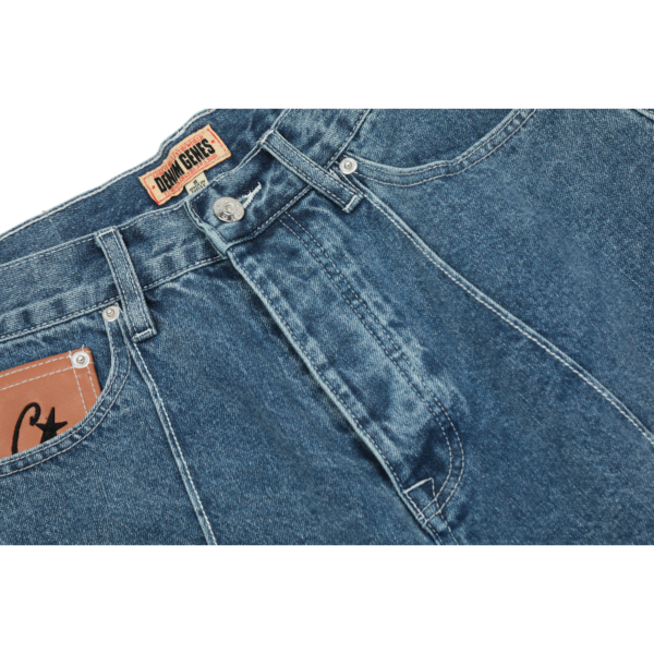 Corteiz C-Star Denim Shorts Faded Blue