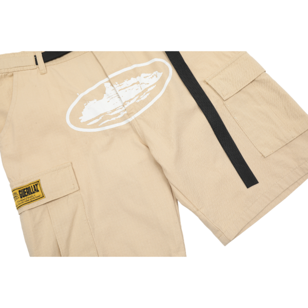 Corteiz Alcatraz Cargo Shorts Beige