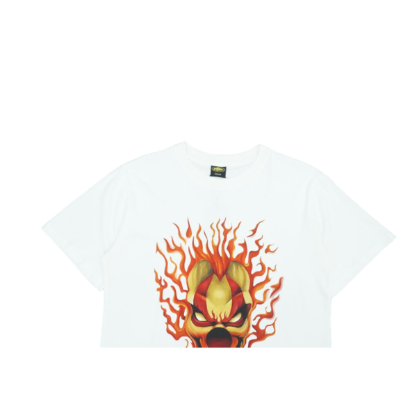 Corteiz Fire Flame Clown Head T-shirt White
