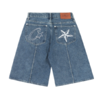 Corteiz C-Star Denim Shorts Faded Blue