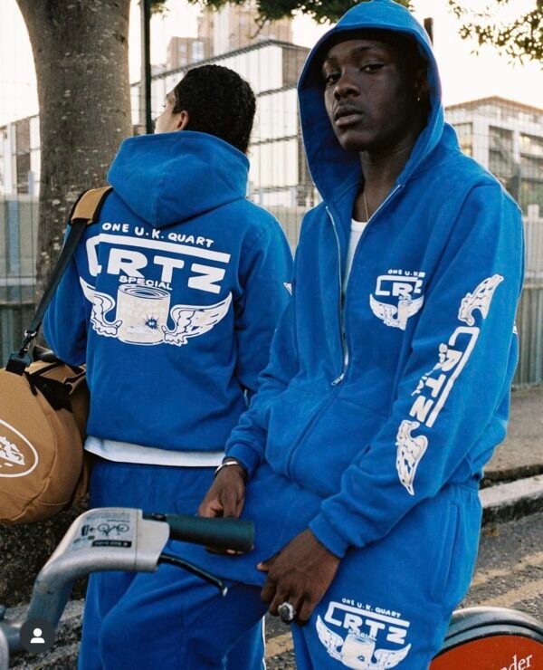 Corteiz Gasolina Double Zip Hoodie with pant Royal Blue