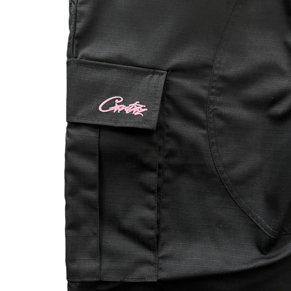 Corteiz Guerillaz Black/Pink Cargo Pant