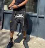 Corteiz Alcatraz Cargo Black Shorts