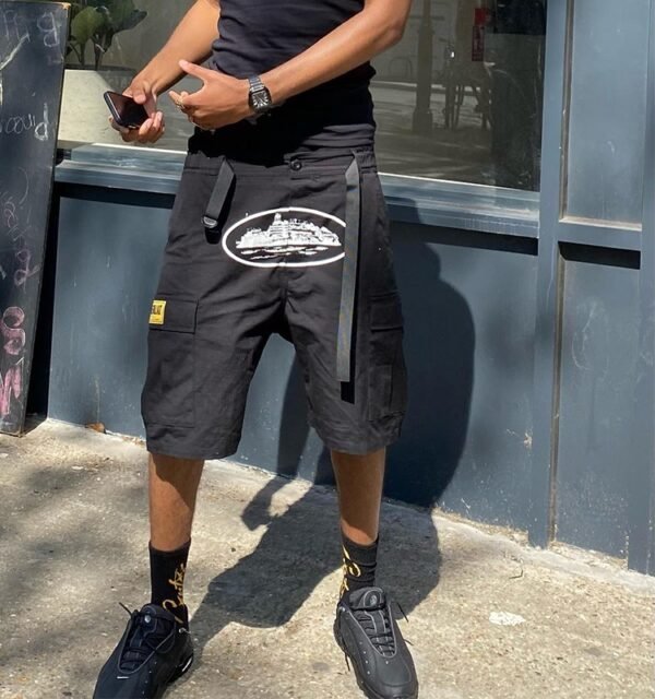 Corteiz Alcatraz Cargo Black Shorts