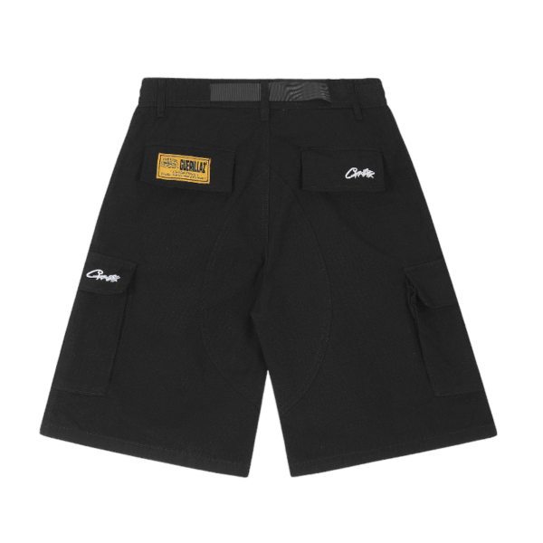 Corteiz Alcatraz Cargo Shorts Black