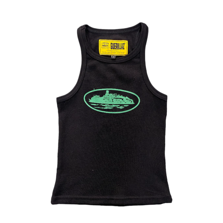 Corteiz Allstarz Black/Green Tank Top