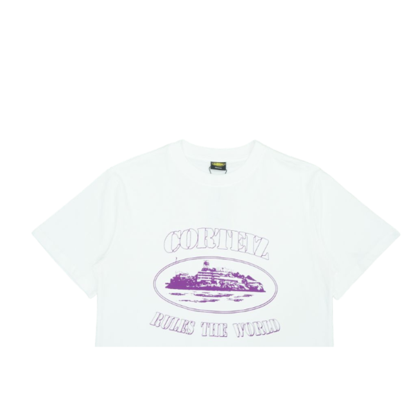 Corteiz Alcatraz White Purple Blur T-Shirt