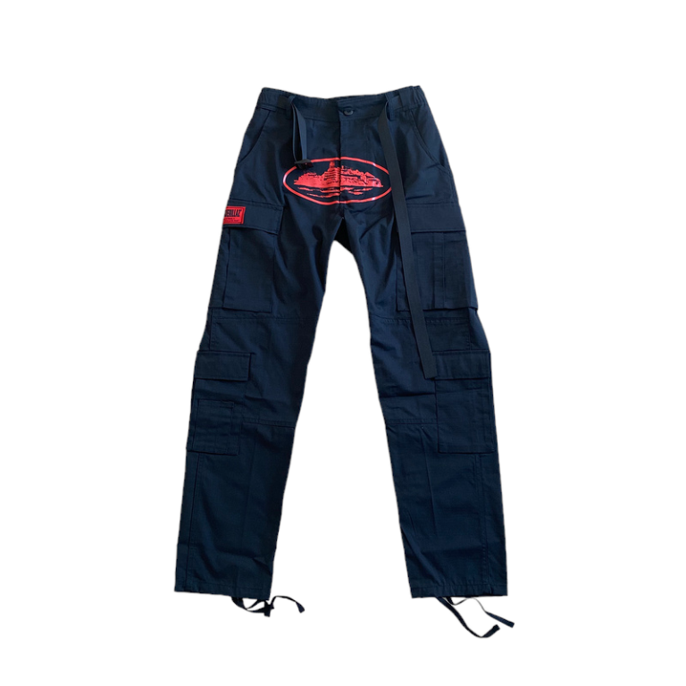Corteiz Guerillaz Cargos Blue/Red