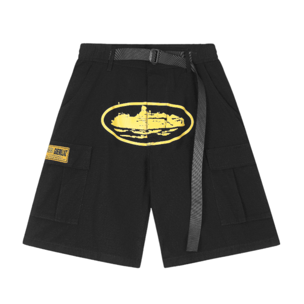 Corteiz Alcatraz Cargo Shorts Black