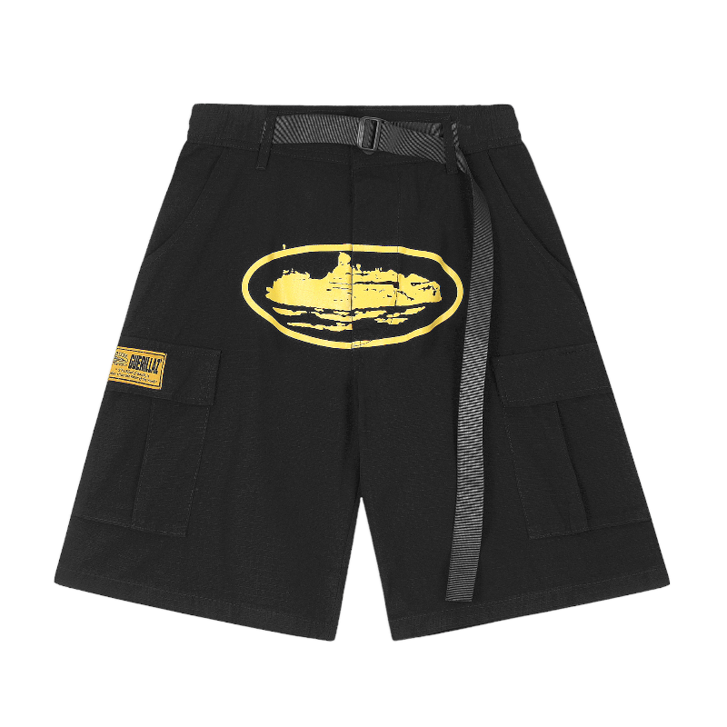Corteiz Alcatraz Cargo Shorts Black