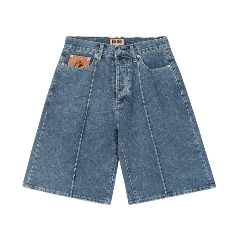 Corteiz C-Star Denim Shorts Faded Blue