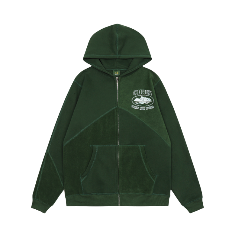 Corteiz Superior V2 Zip Green Hoodie Forest