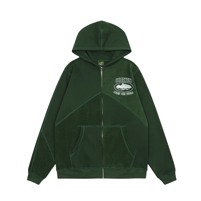 Corteiz Superior V2 Zip Green Hoodie Forest