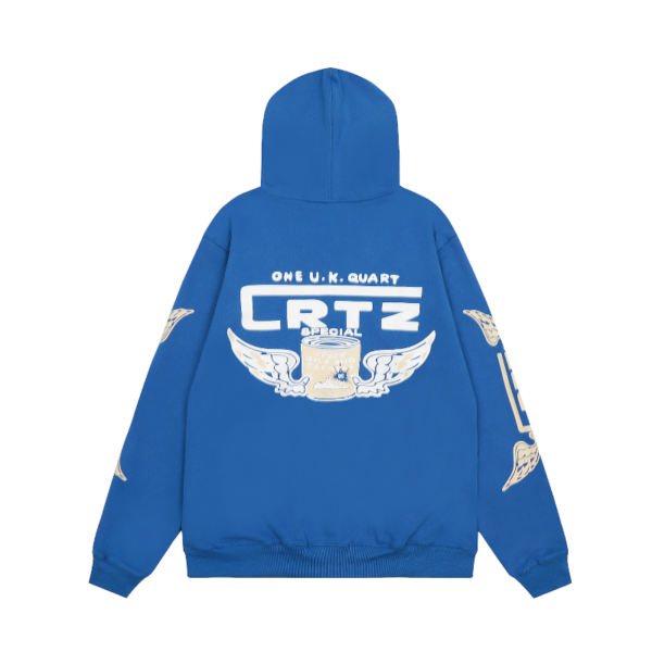 Corteiz Gasolina Double Zip Hoodie Royal Blue