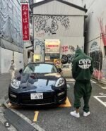 Corteiz Gasolina Double Zip Hoodie Dark Green