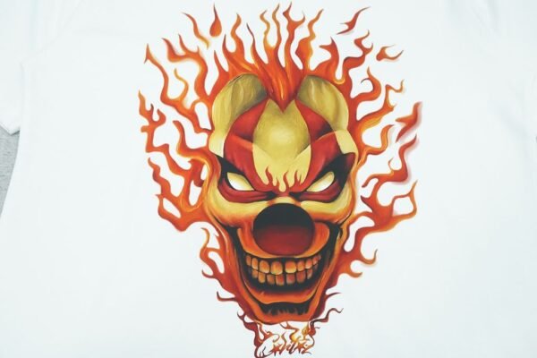 Corteiz Fire Flame Clown Head Black T-Shirt