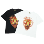 Corteiz Fire Flame Clown Head White / black T-shirt