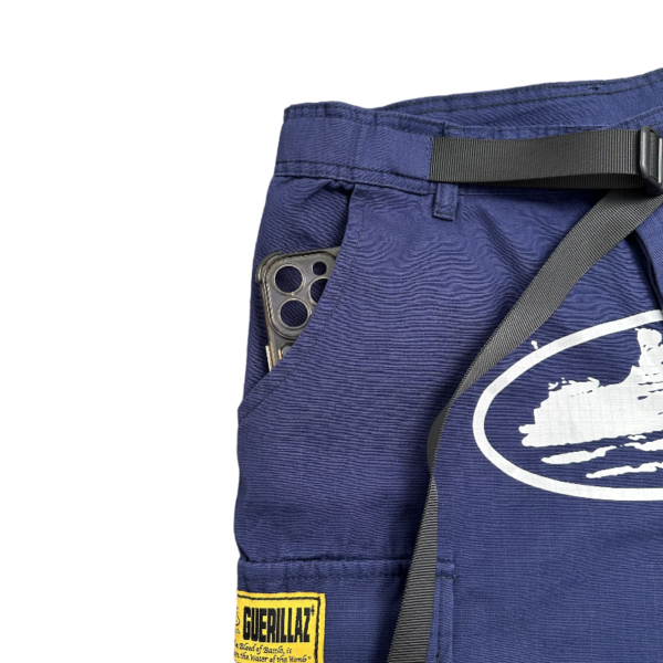Corteiz Alcatraz Cargo Shorts Navy Blue