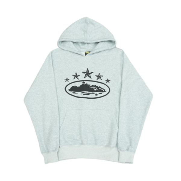Corteiz 5 Starz Gray Alcatraz Hoodie