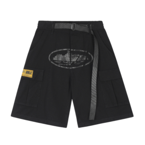 Corteiz Alcatraz Cargo Shorts Triple Black