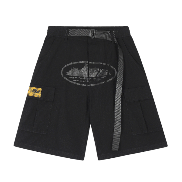 Corteiz Alcatraz Cargo Shorts Triple Black