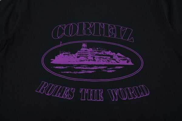 Corteiz Alcatraz Black Purple Blur T-Shirt