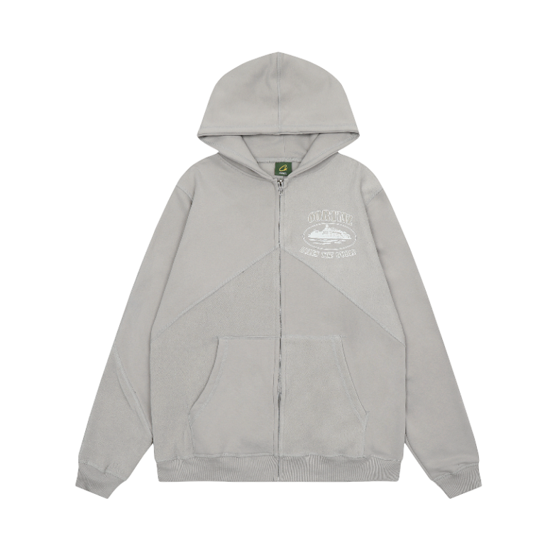 Corteiz Superior V2 Zip Up Hoodie Stone Gray